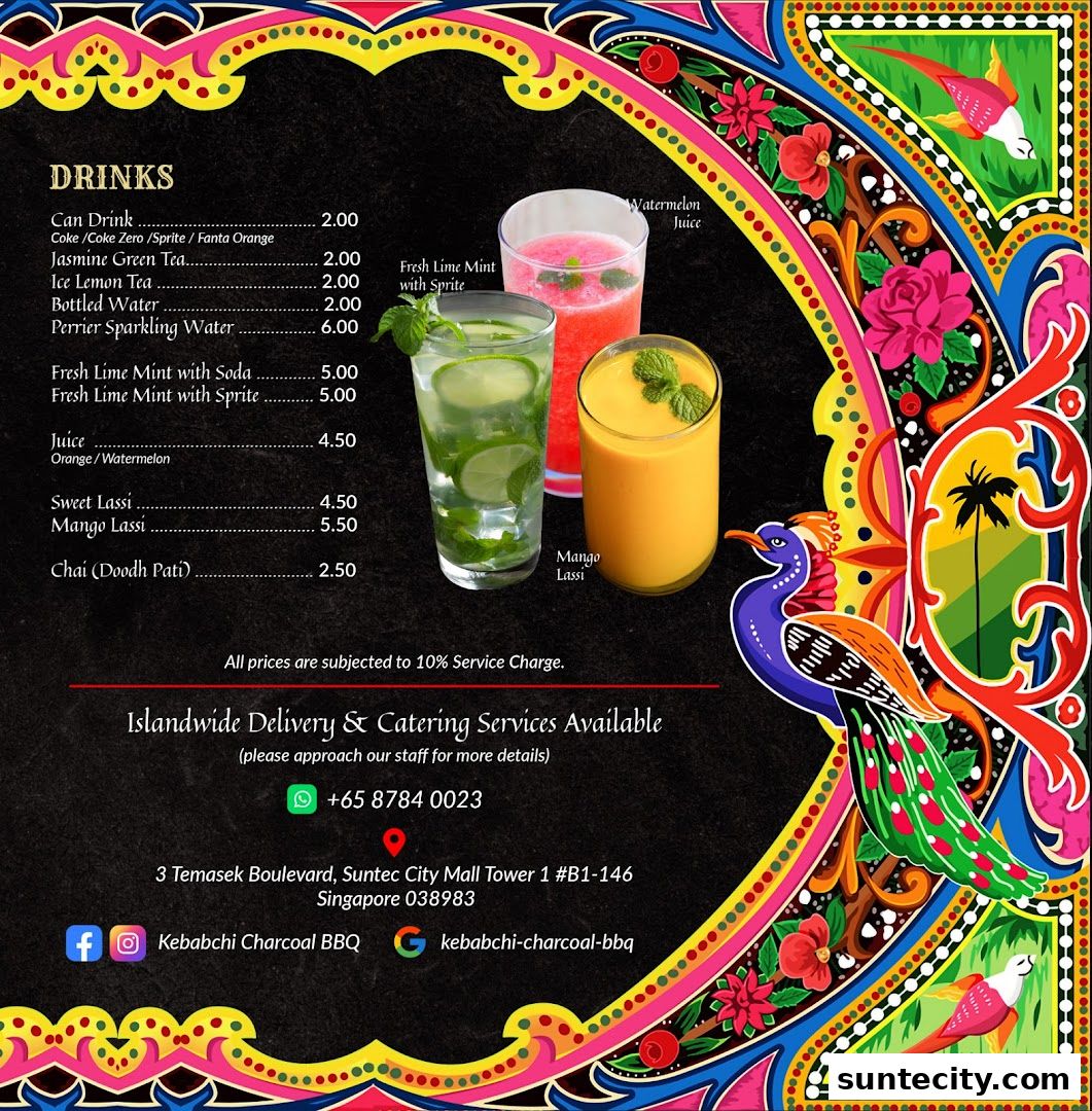 Menu page for Kebabchi Charcoal BBQ