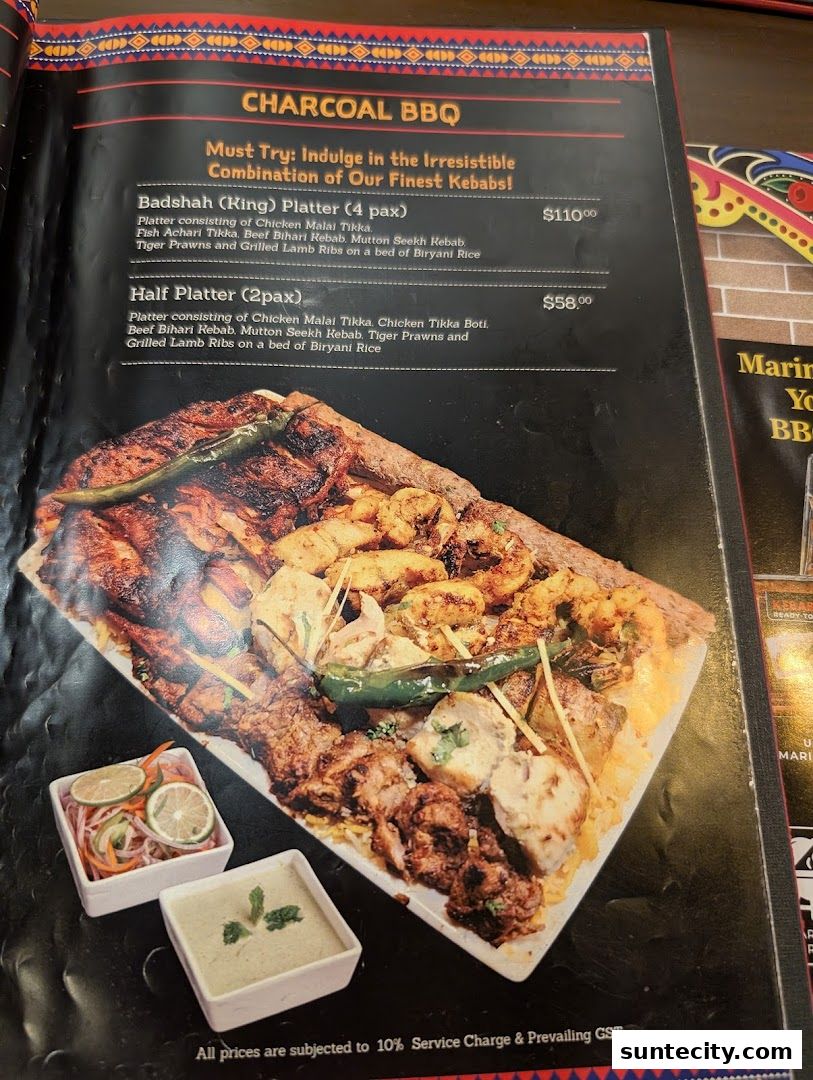 Menu page for Kebabchi Charcoal BBQ