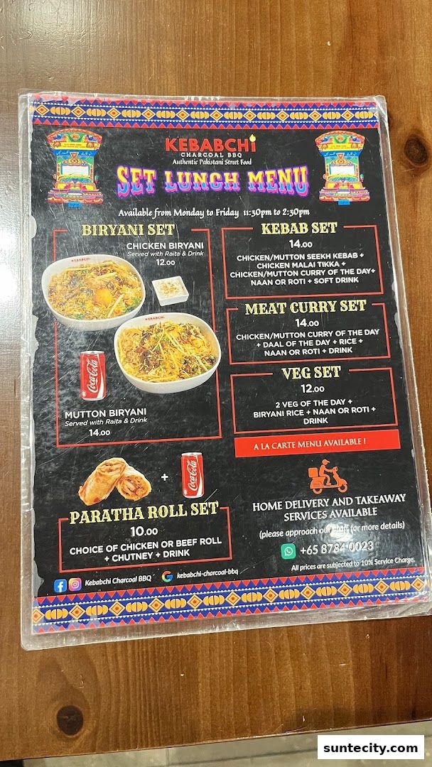 Menu page for Kebabchi Charcoal BBQ