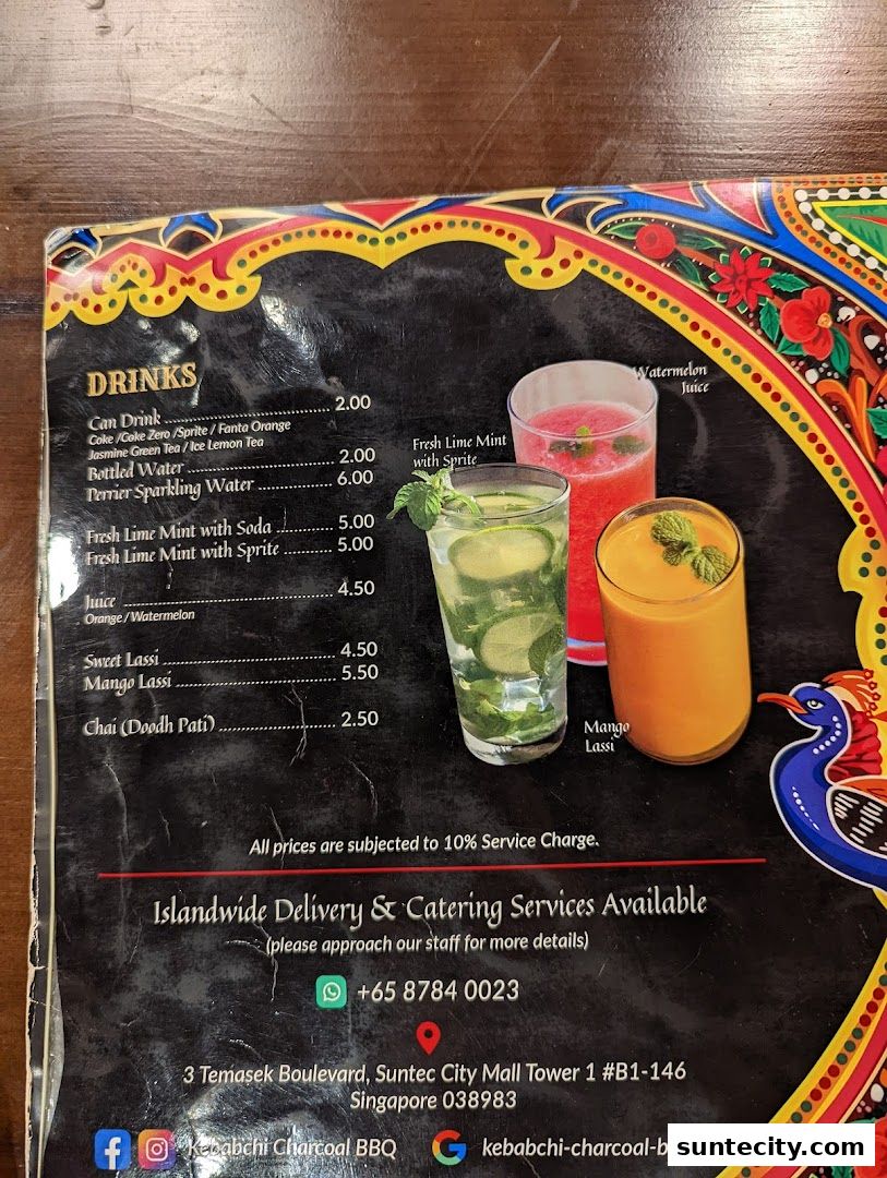 Menu page for Kebabchi Charcoal BBQ