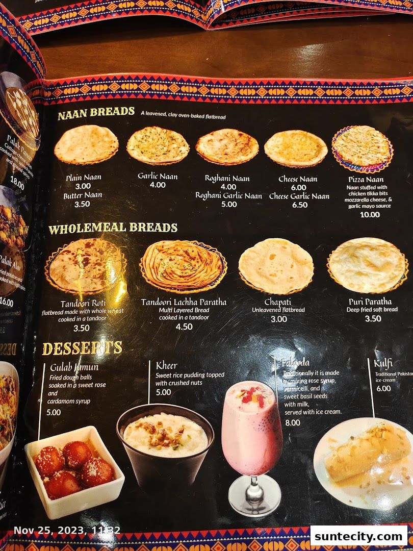 Menu page for Kebabchi Charcoal BBQ