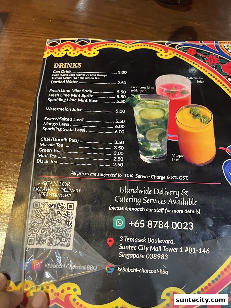 Menu page for Kebabchi Charcoal BBQ