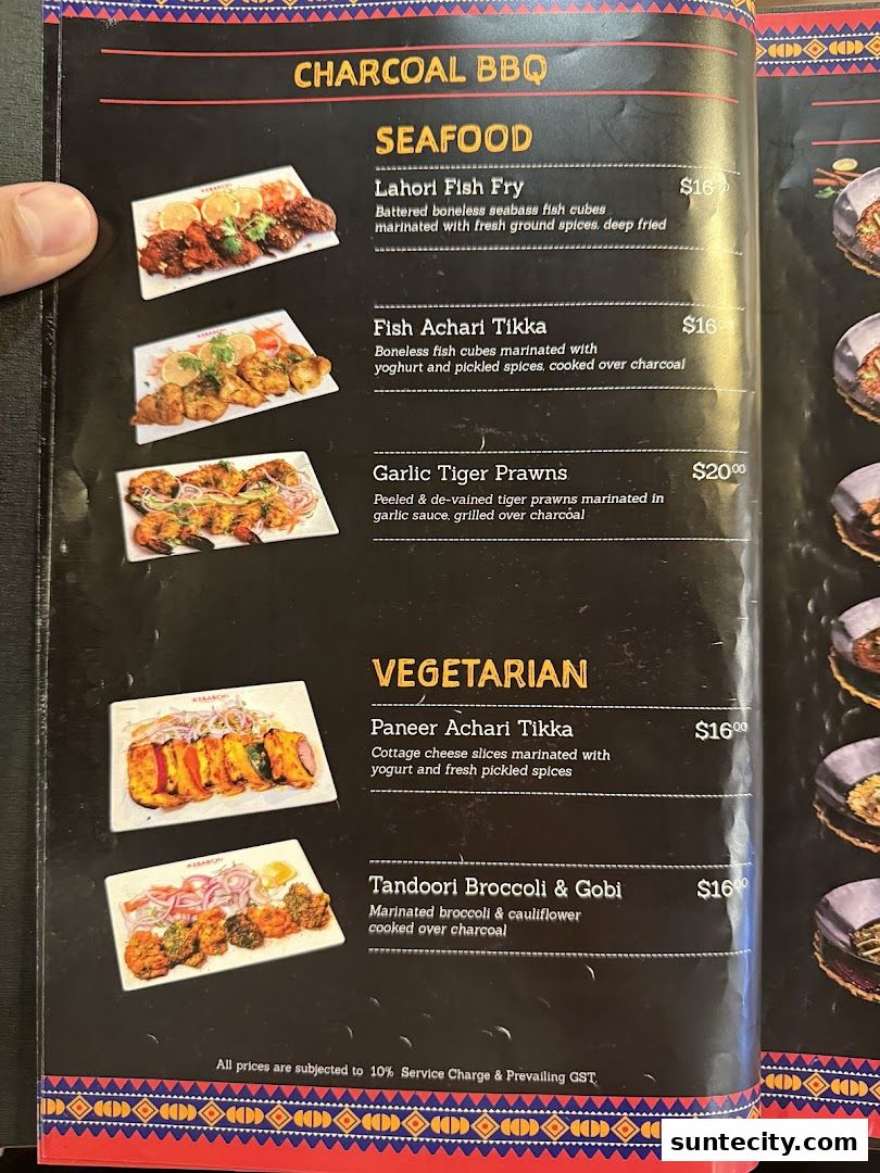 Menu page for Kebabchi Charcoal BBQ