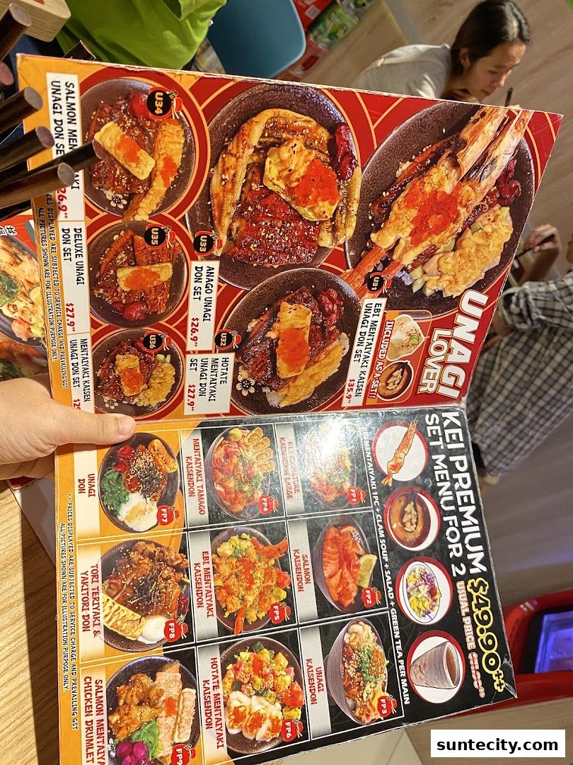 Menu page for Kei Kaisendon Suntec City