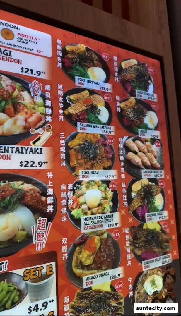 Menu page for Kei Kaisendon Suntec City