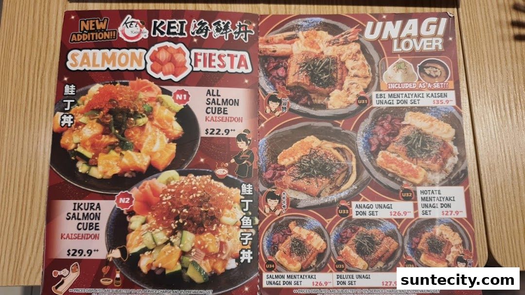 Menu page for Kei Kaisendon Suntec City