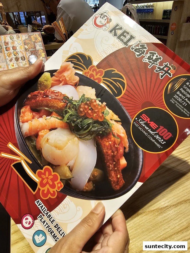 Menu page for Kei Kaisendon Suntec City