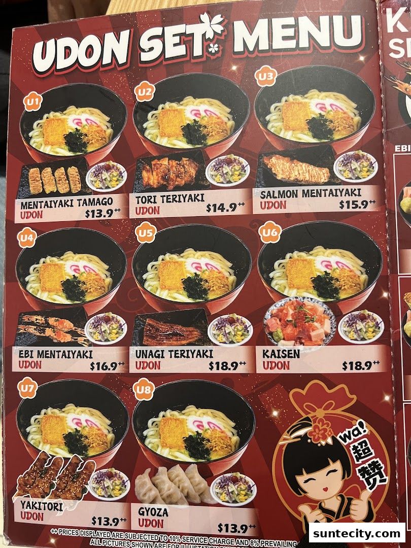 Menu page for Kei Kaisendon Suntec City