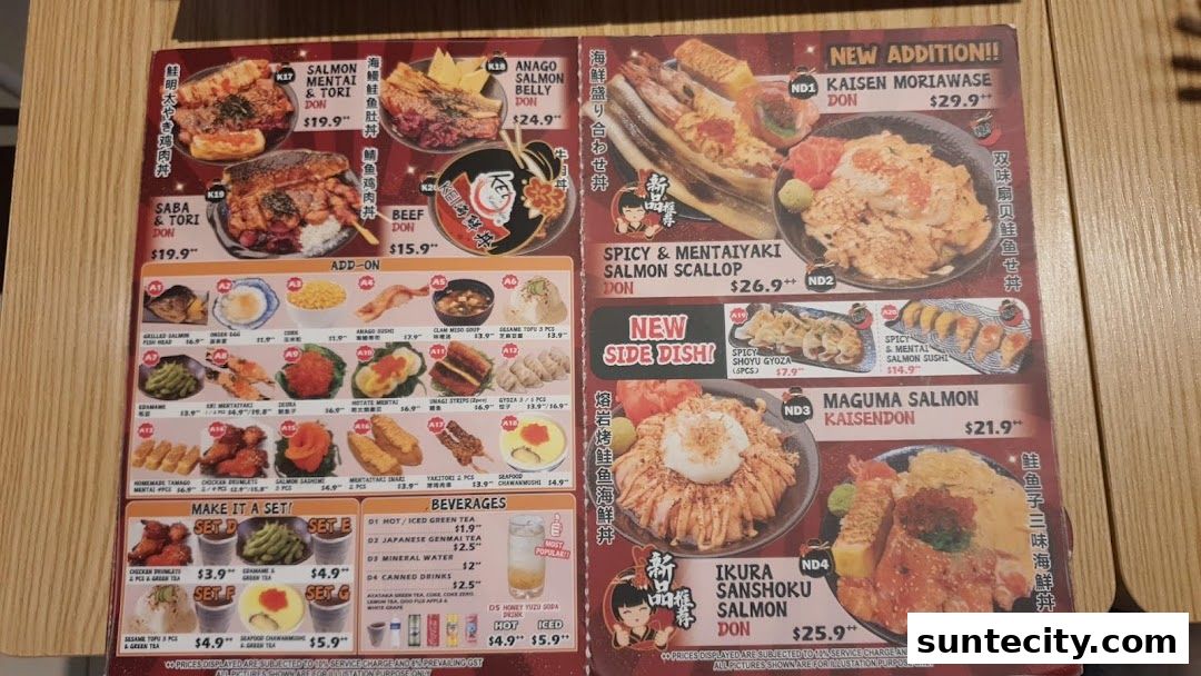 Menu page for Kei Kaisendon Suntec City