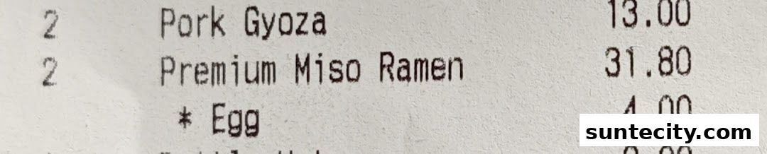 Menu page for Kiwami Ramen  Gyoza Bar Suntec City