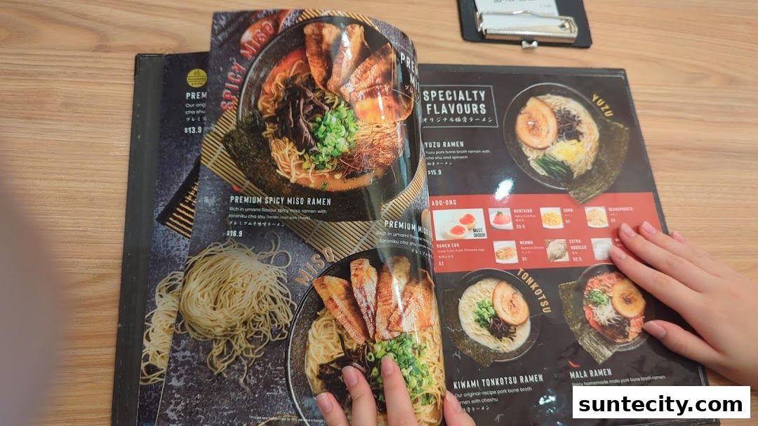 Menu page for Kiwami Ramen  Gyoza Bar Suntec City