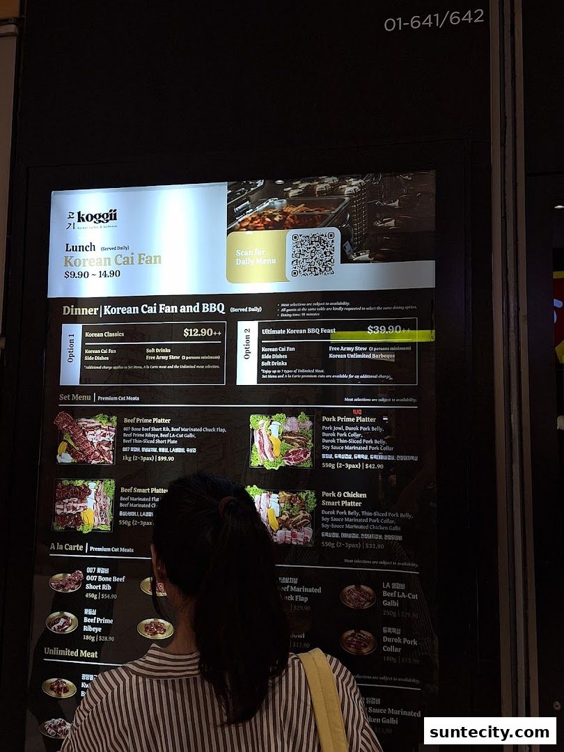 Menu page for Koggii