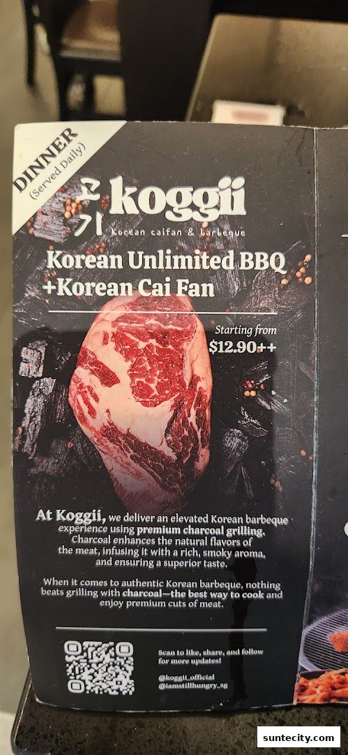Menu page for Koggii