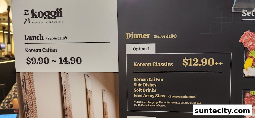 Menu page for Koggii