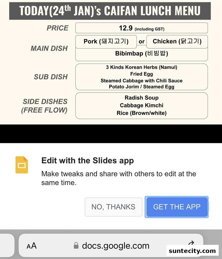 Menu page for Koggii