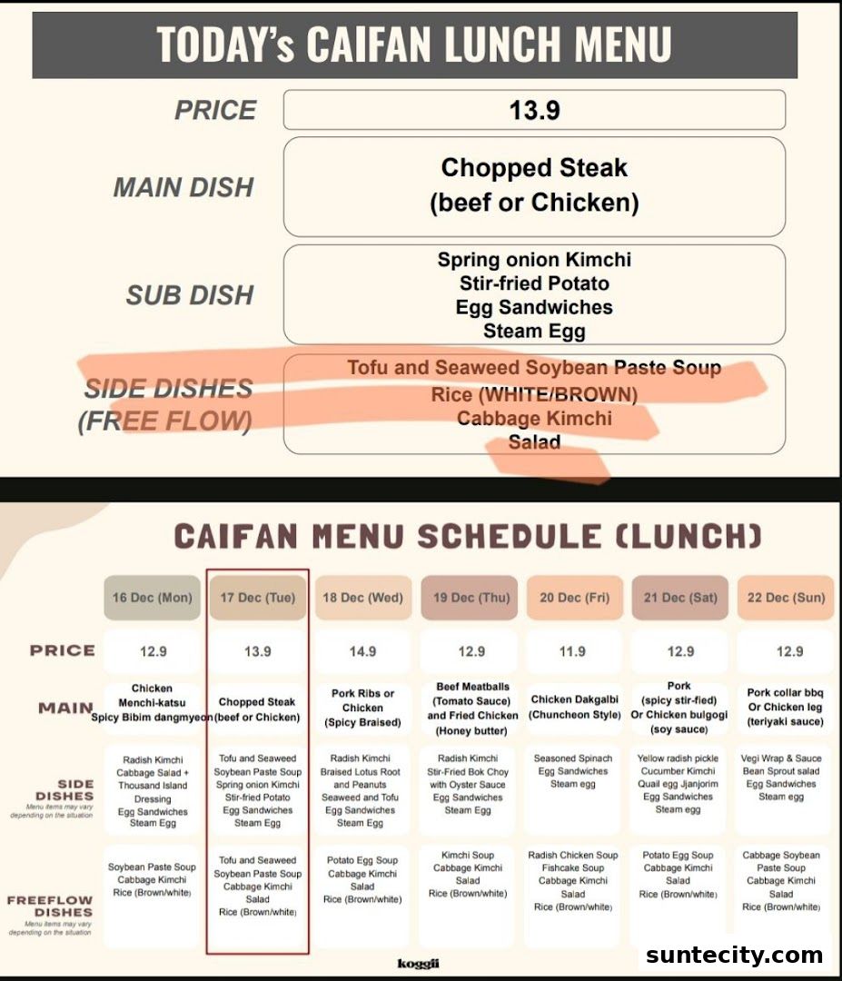Menu page for Koggii