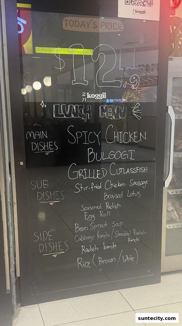 Menu page for Koggii