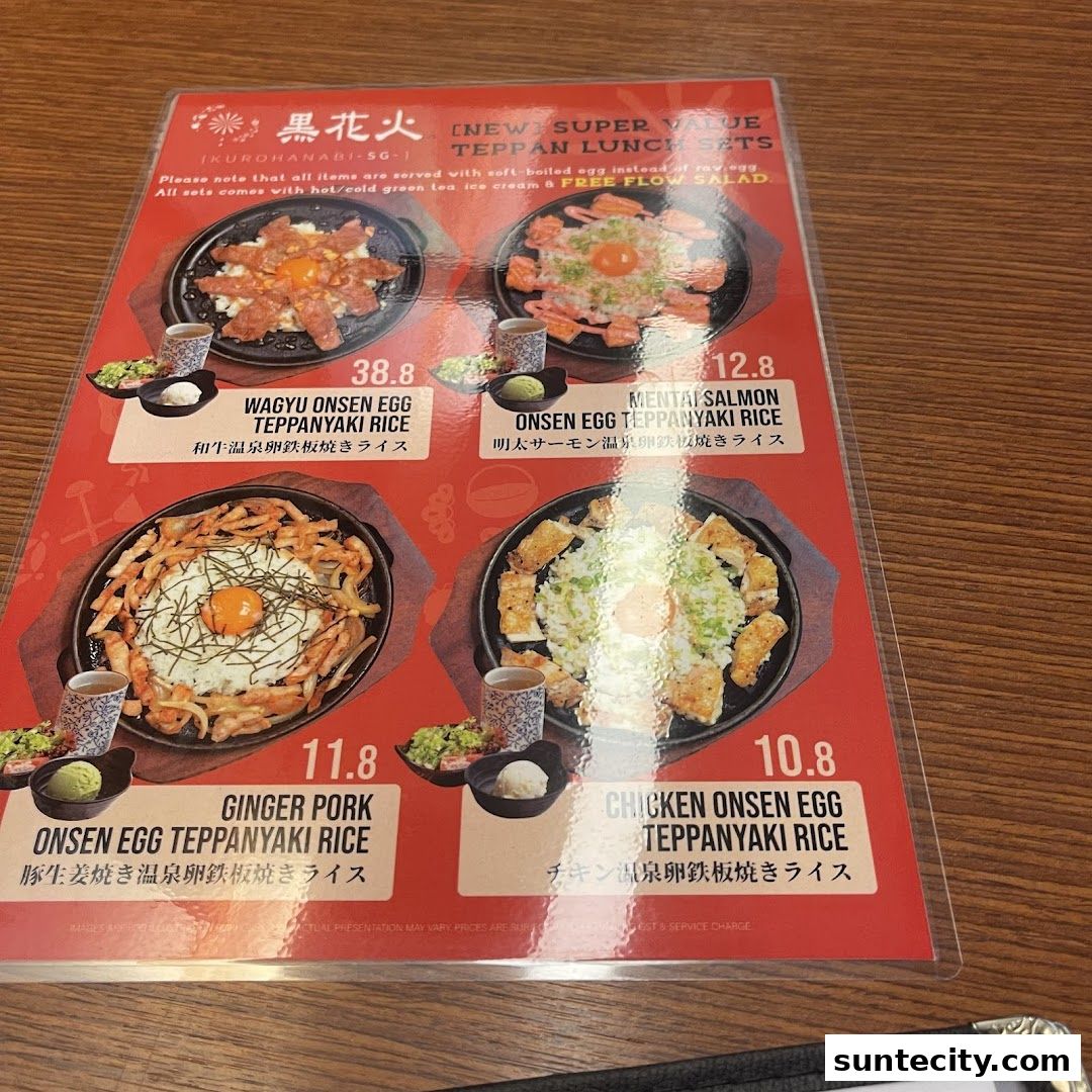 Menu page for Kurohanabi Eat at Seven