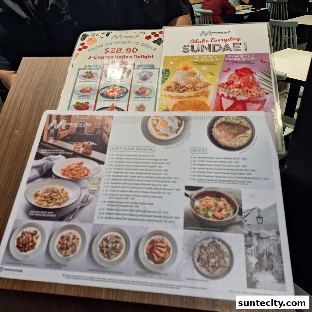 Menu page for Mamma Mia Trattoria E Caffè Suntec City