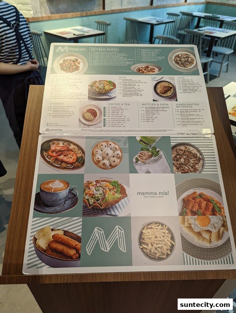 Menu page for Mamma Mia Trattoria E Caffè Suntec City