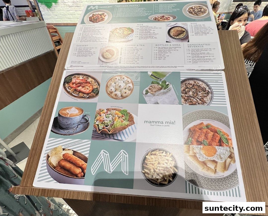 Menu page for Mamma Mia Trattoria E Caffè Suntec City