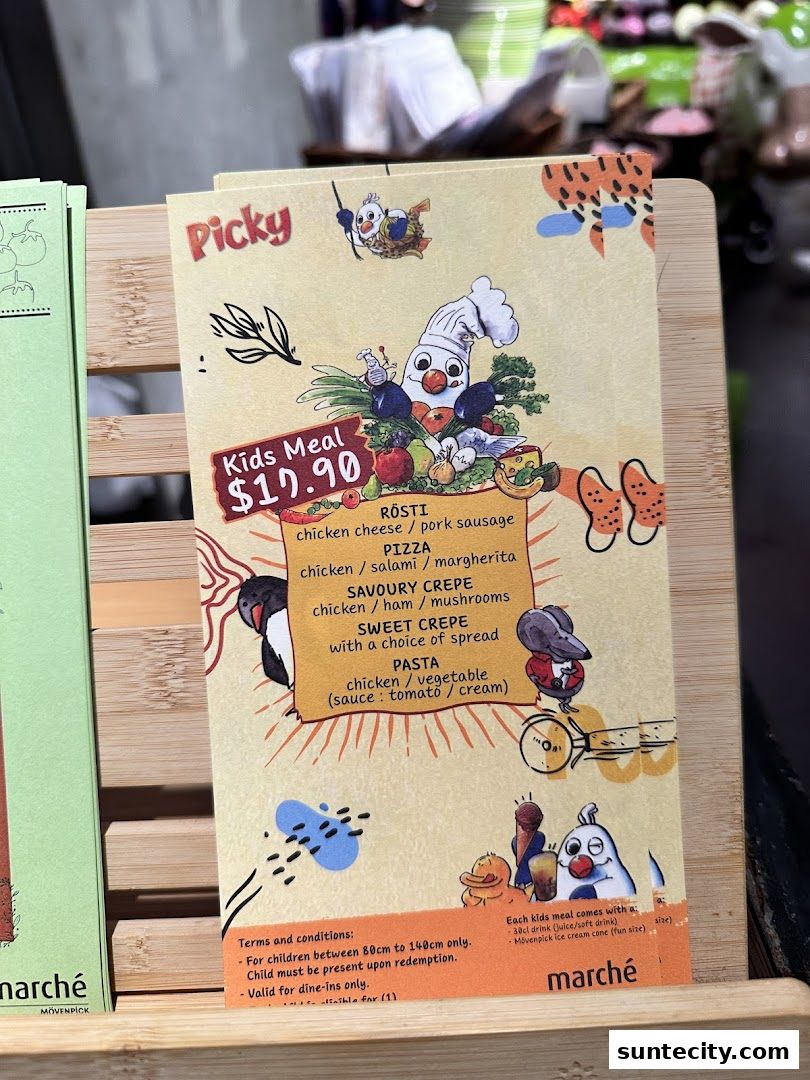 Menu page for Marché Suntec City
