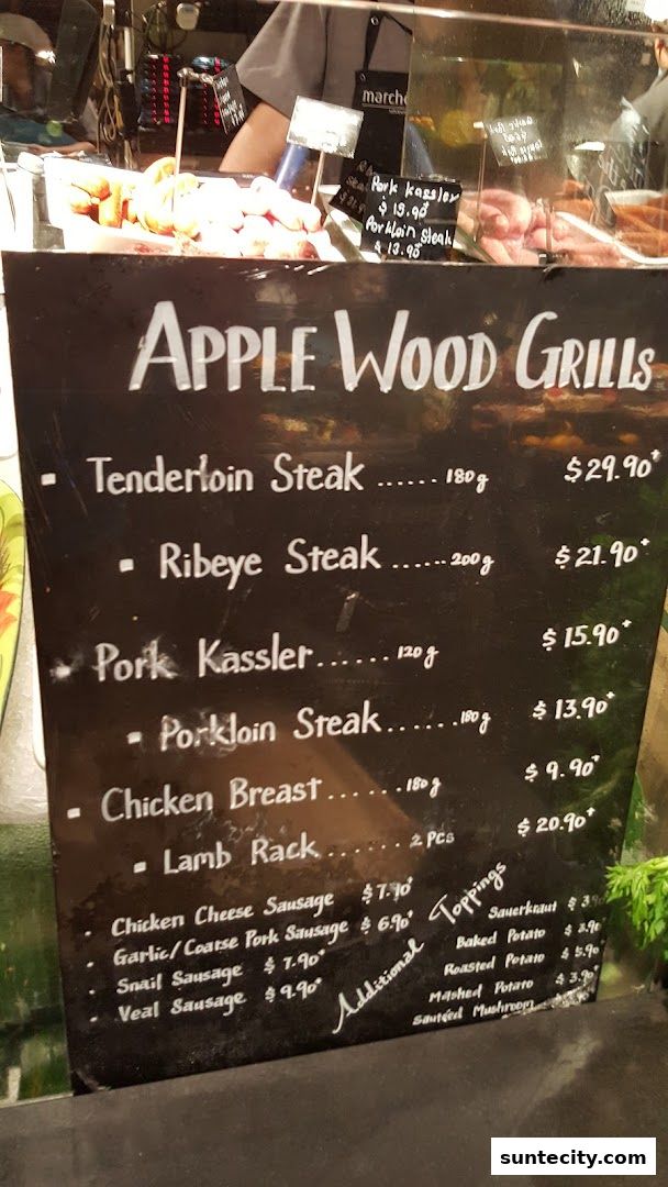 Menu page for Marché Suntec City
