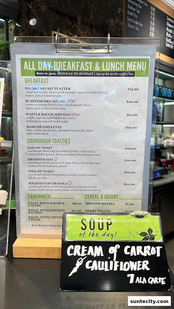 Menu page for Marché Suntec City