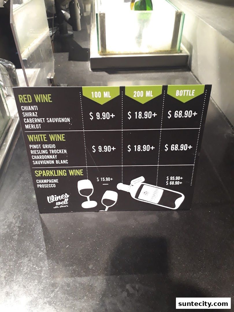 Menu page for Marché Suntec City