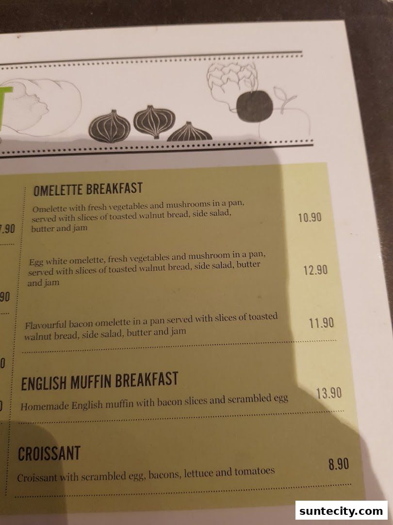 Menu page for Marché Suntec City