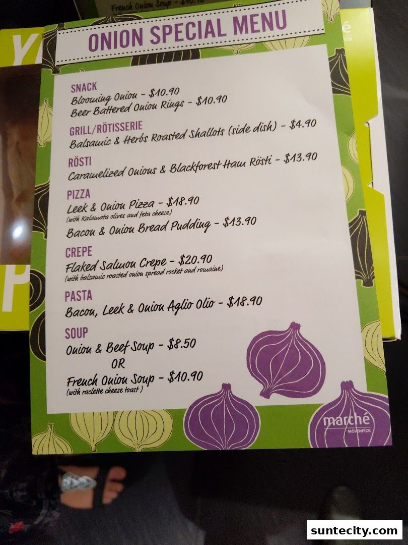 Menu page for Marché Suntec City