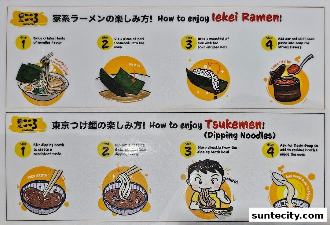 Menu page for Menya Kokoro  Suntec City