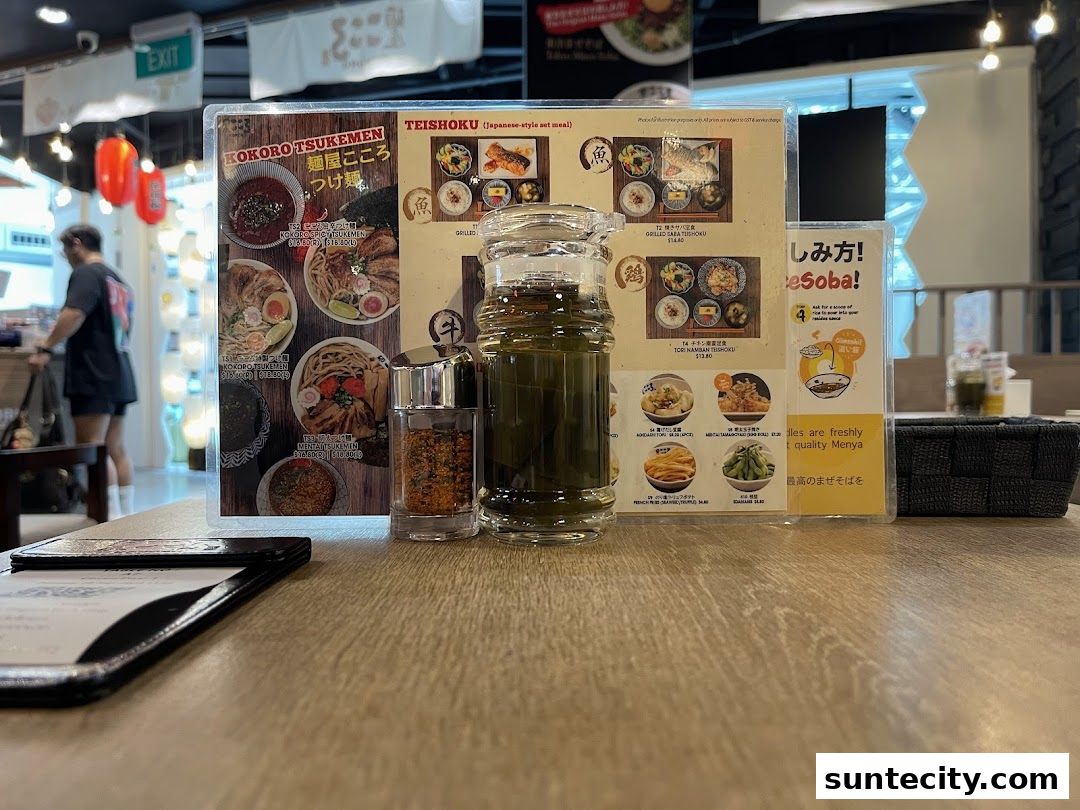 Menu page for Menya Kokoro  Suntec City