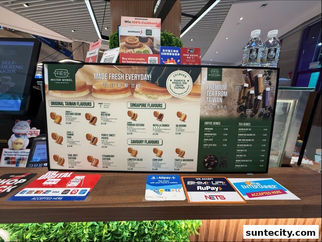 Menu page for Mister Wheel Singapore 不貳光車輪餅