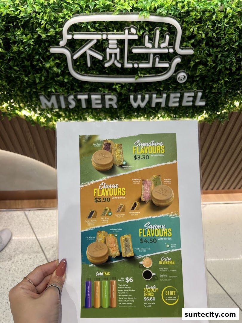 Menu page for Mister Wheel Singapore 不貳光車輪餅
