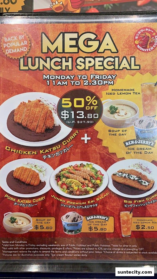 Menu page for Monster Curry