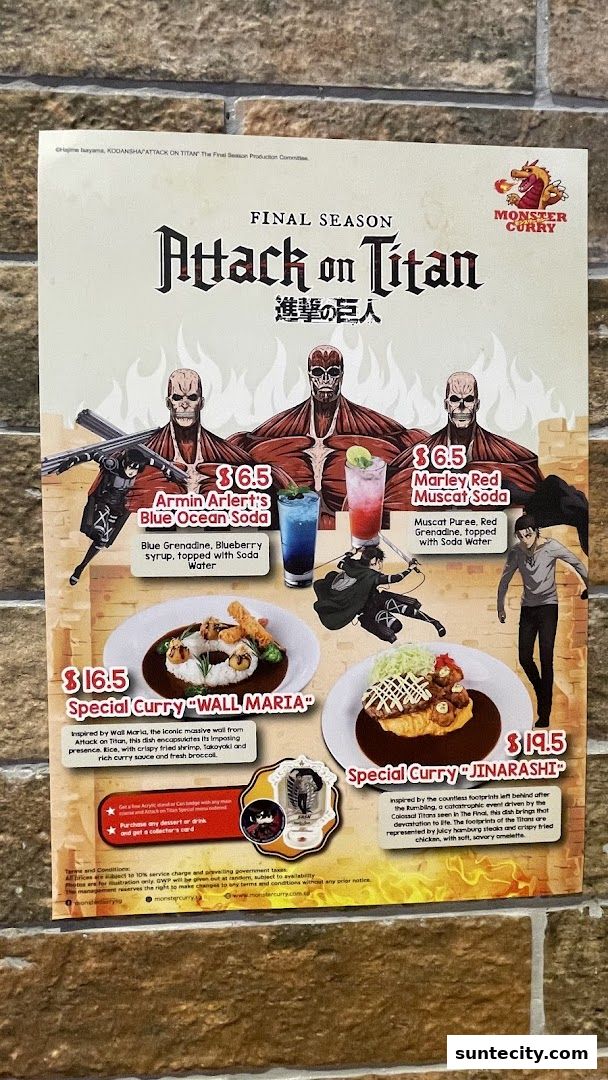 Menu page for Monster Curry