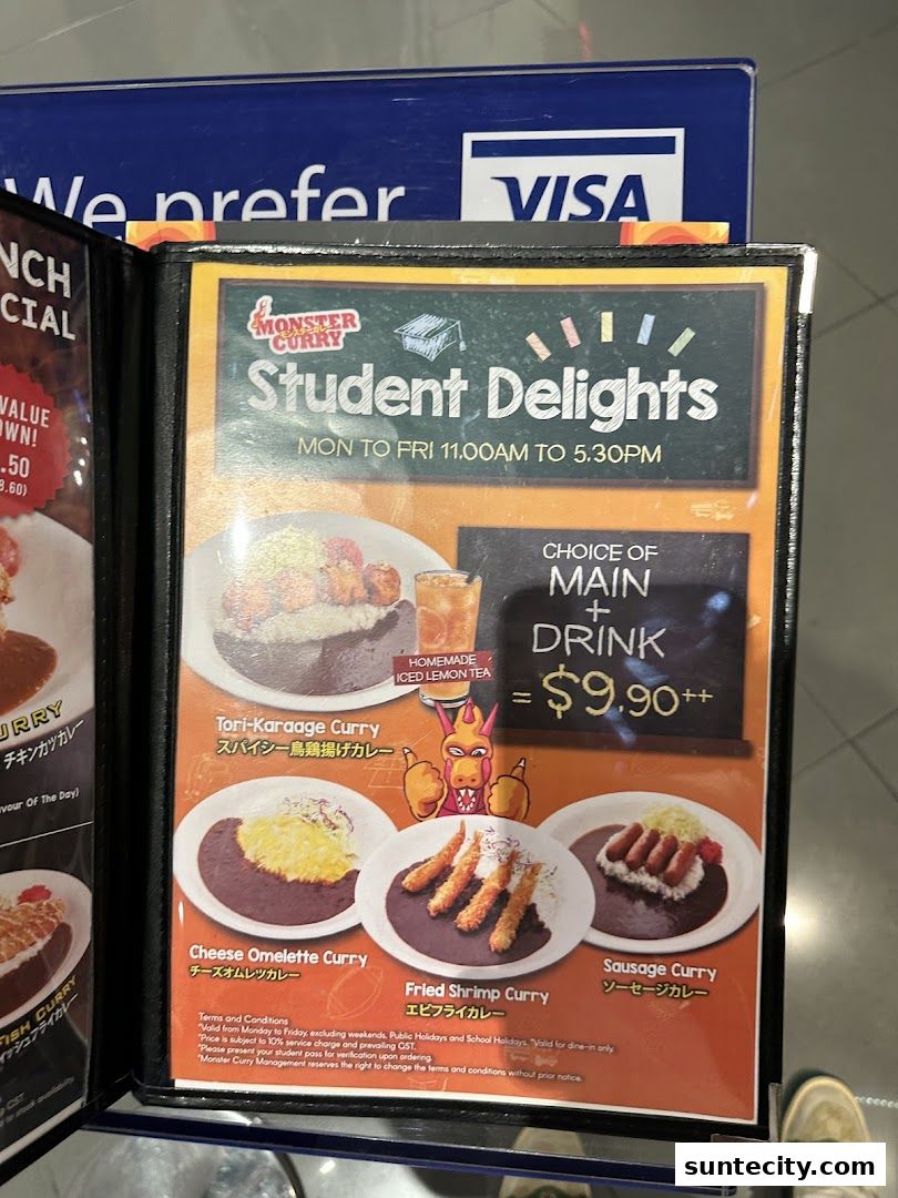 Menu page for Monster Curry