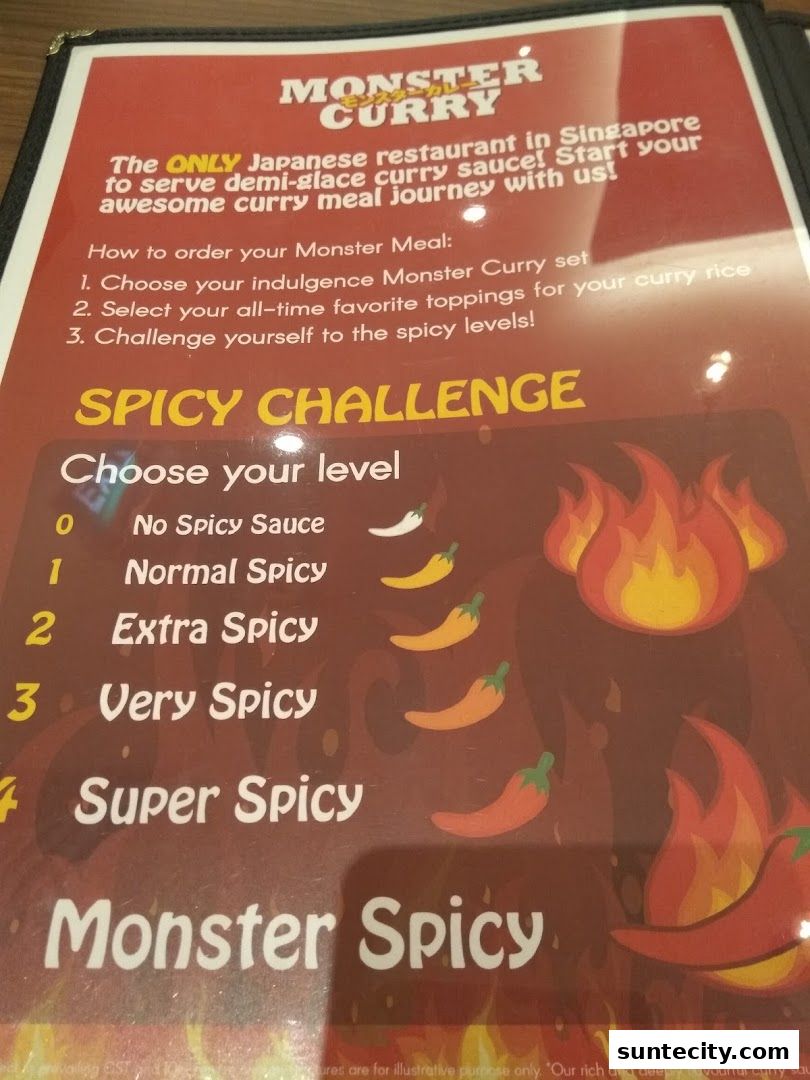 Menu page for Monster Curry