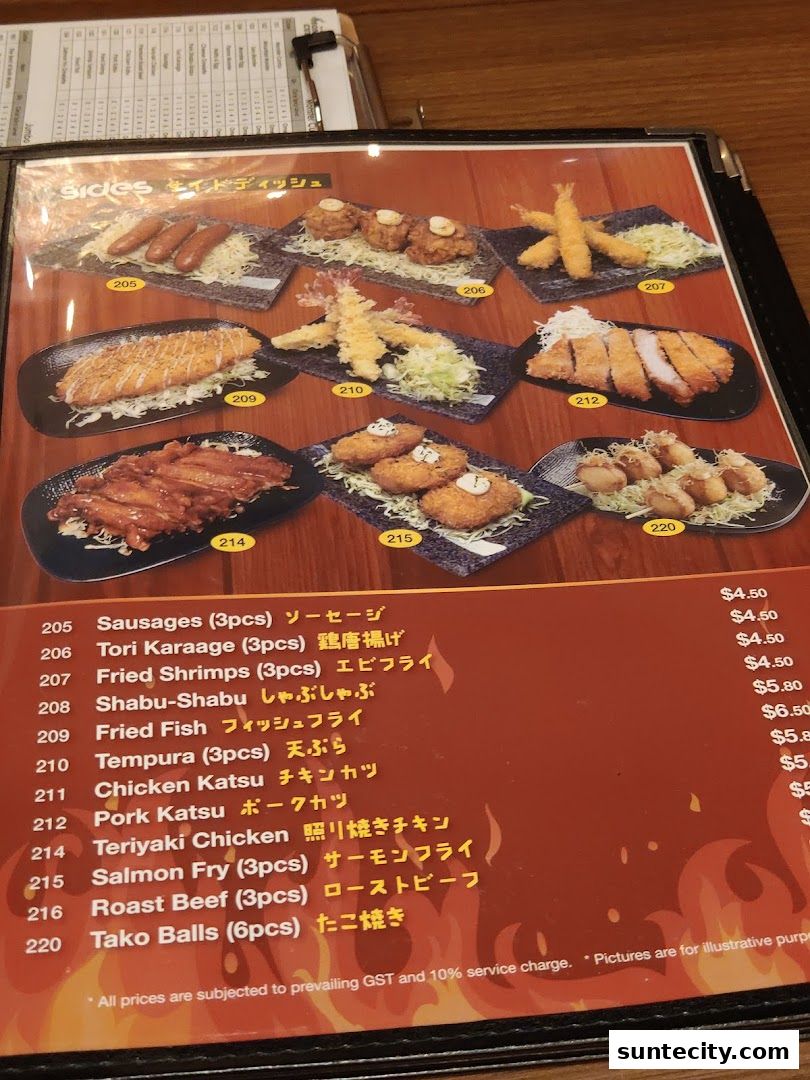 Menu page for Monster Curry