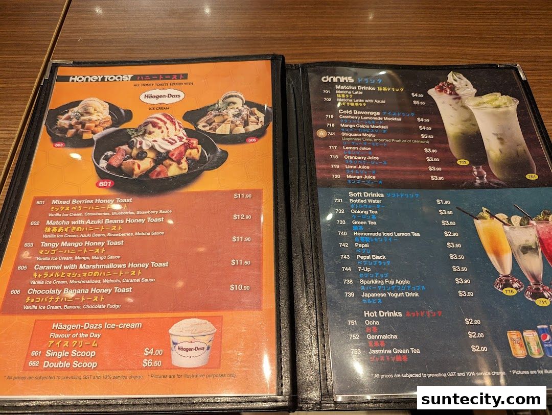 Menu page for Monster Curry