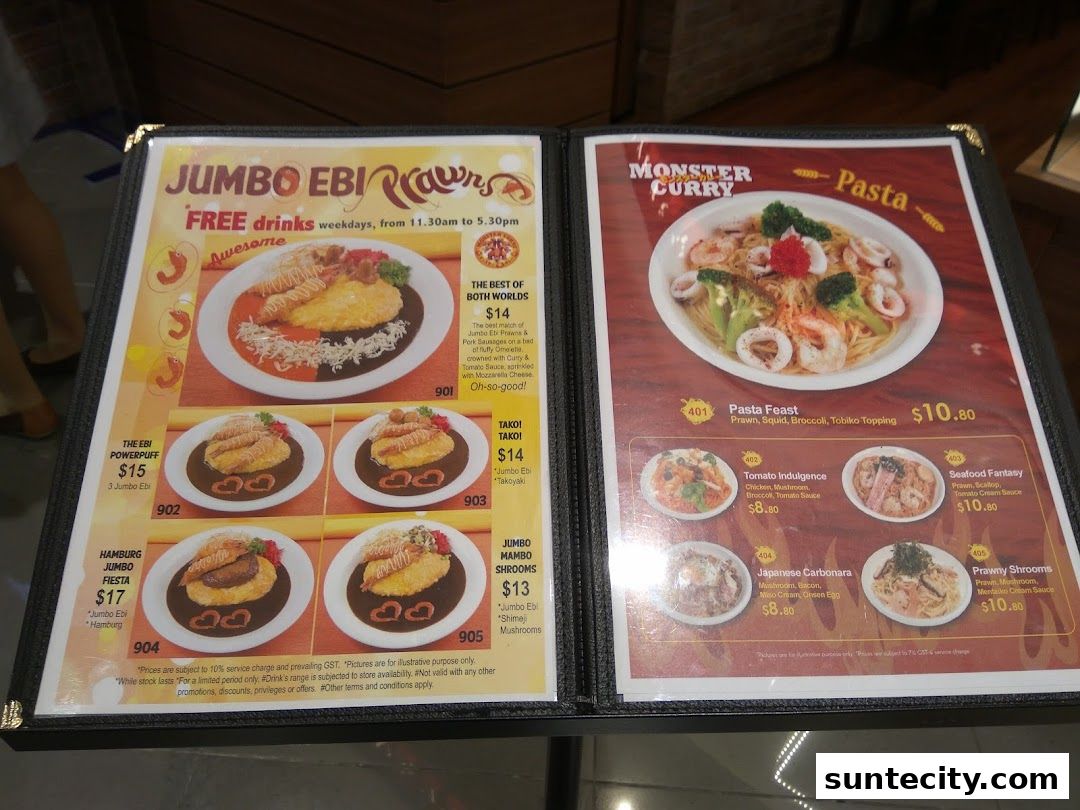 Menu page for Monster Curry