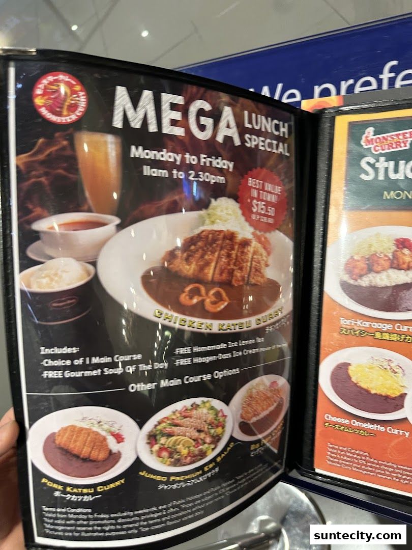 Menu page for Monster Curry