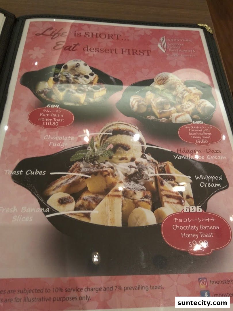 Menu page for Monster Curry