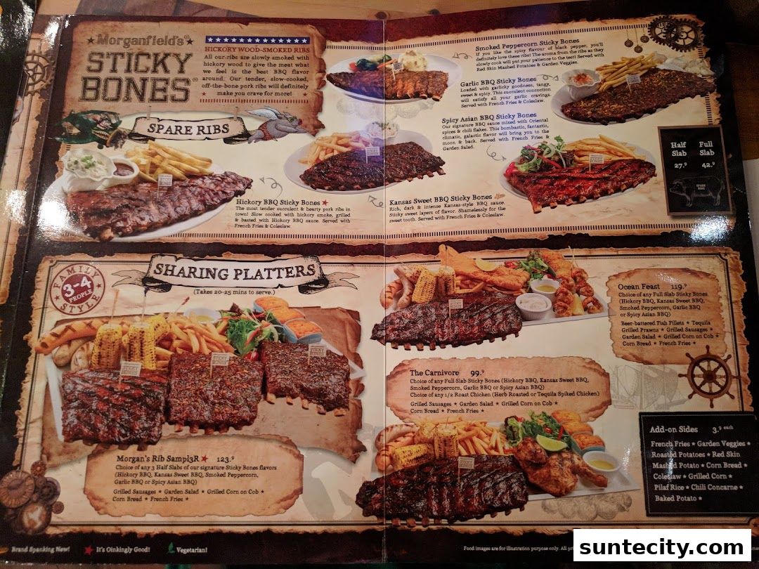 Menu page for Morganfields  Suntec City