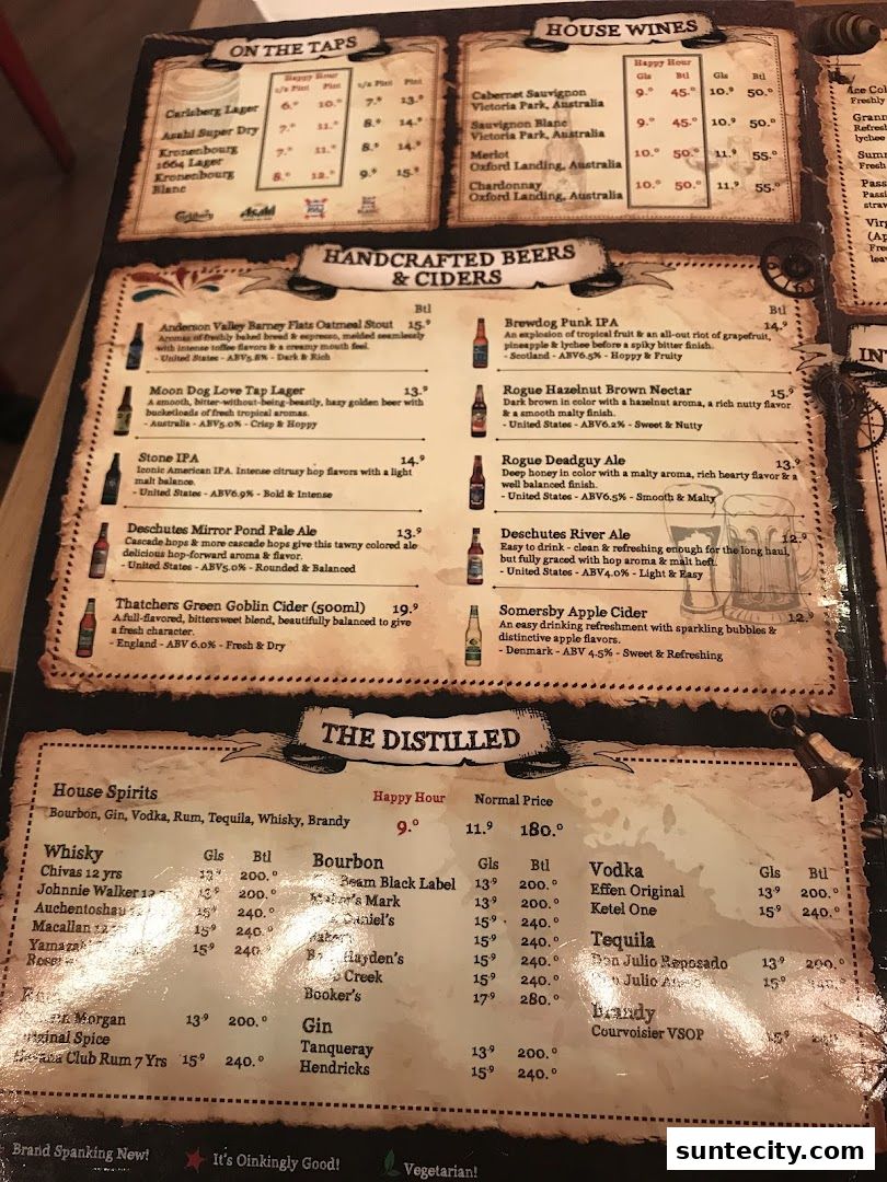 Menu page for Morganfields  Suntec City