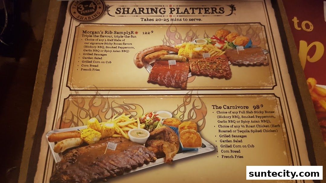 Menu page for Morganfields  Suntec City