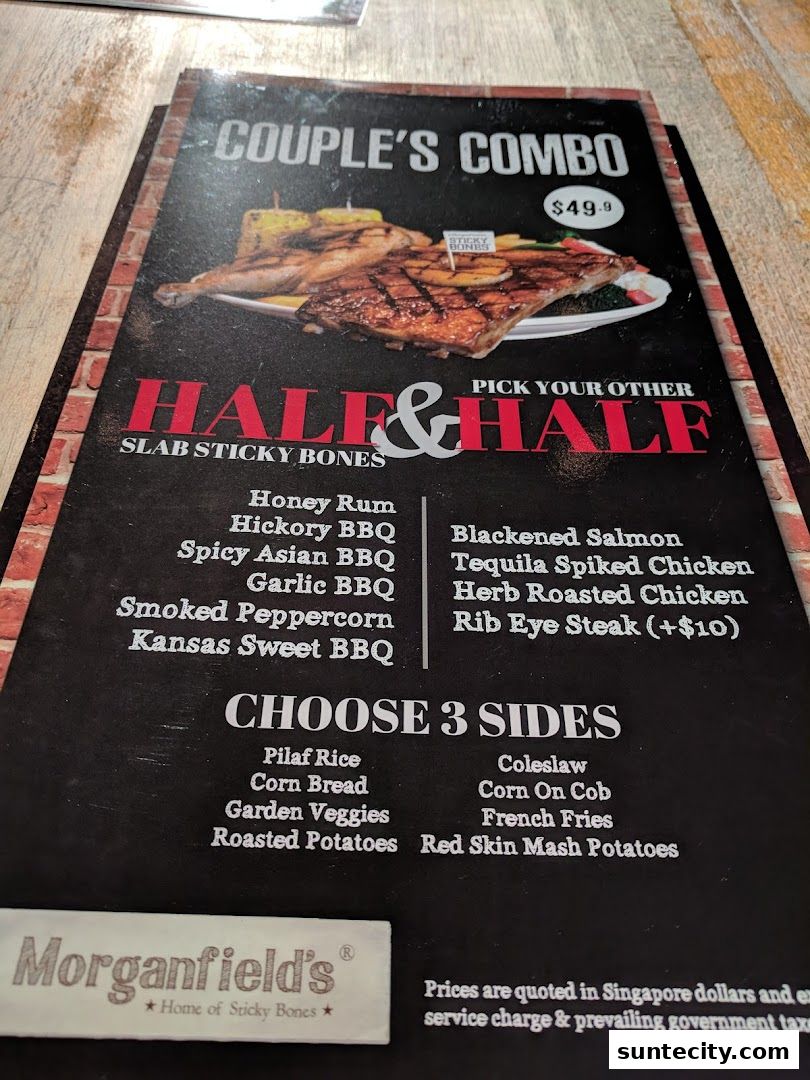 Menu page for Morganfields  Suntec City