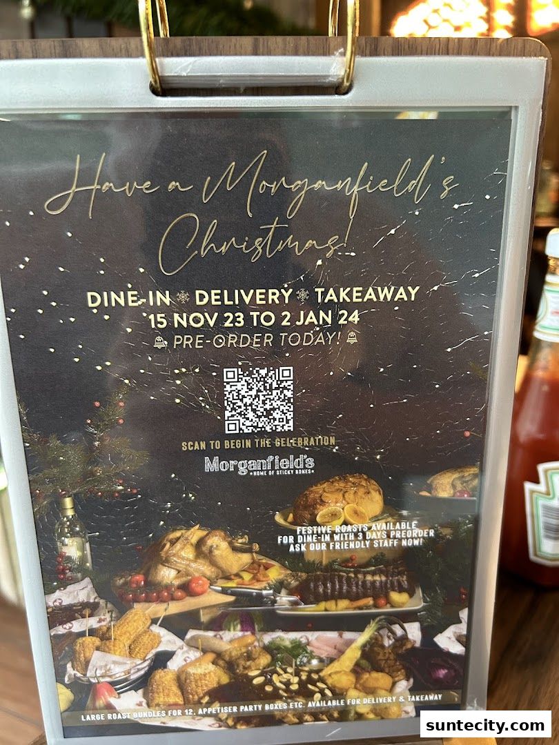 Menu page for Morganfields  Suntec City