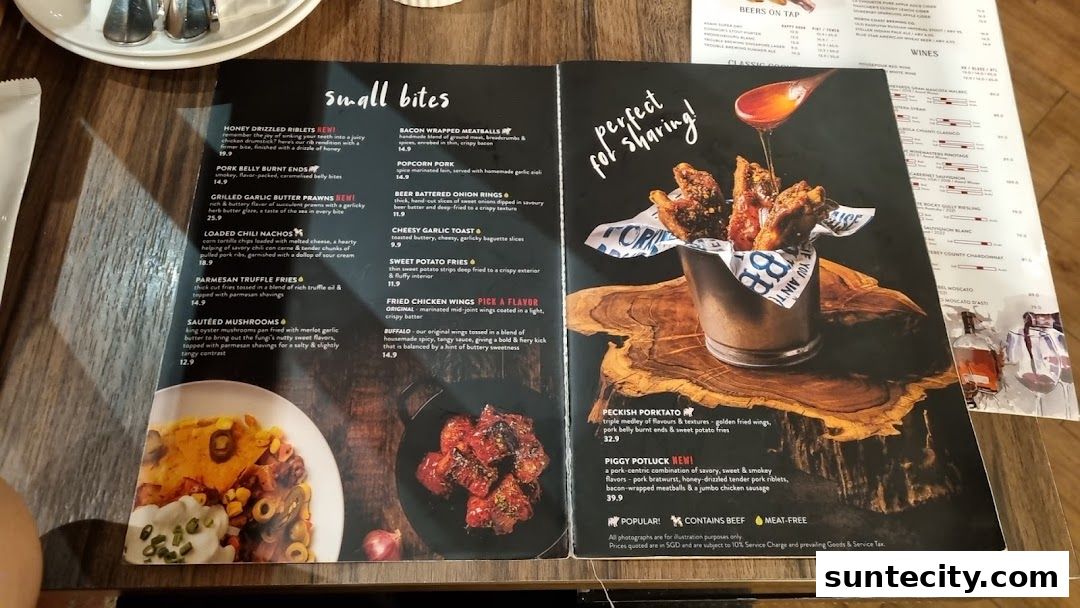 Menu page for Morganfields  Suntec City